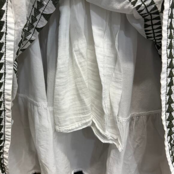 Paani S/M Cotton Summer Dress Mini Embroidered White Beach Greek Boho Elegant - Picture 4 of 11